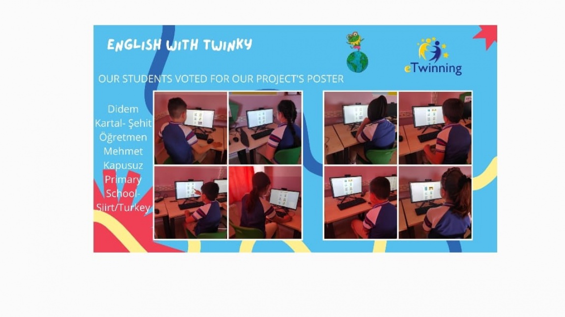 Our students voted for a poster for our English with Twinky eTwinning project. 